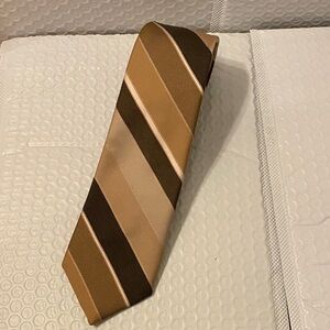 Elegant Brown and Tan Striped Men's Tie